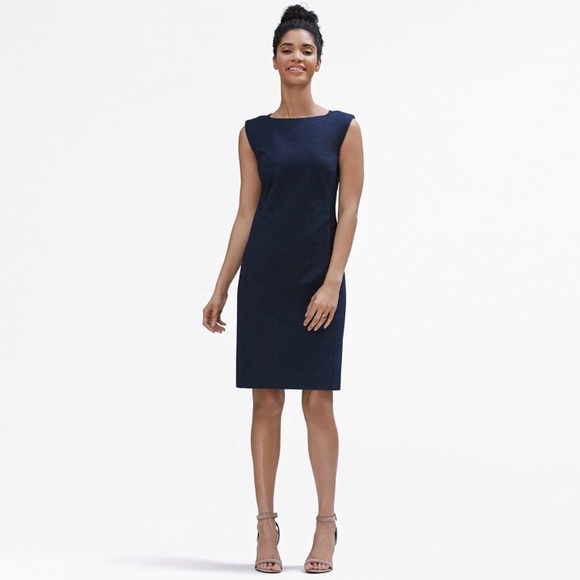 MM Lafleur Dema sheath dress French terry navy - Picture 2 of 9